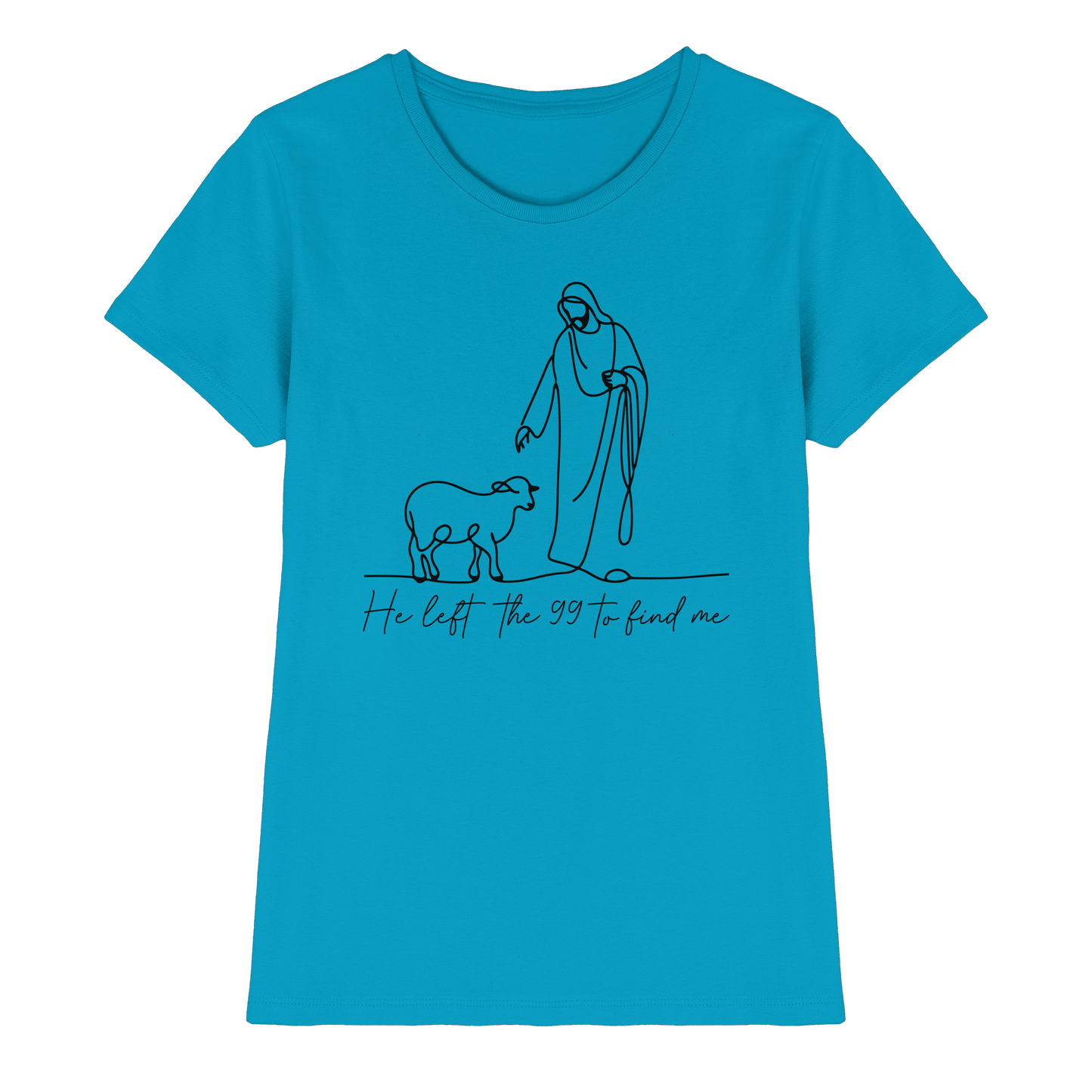 He Left the 99 to Find Me – Kraftvolle Botschaft in minimalistischem Design | Christliche Kleidung - Ladies Premium Shirt