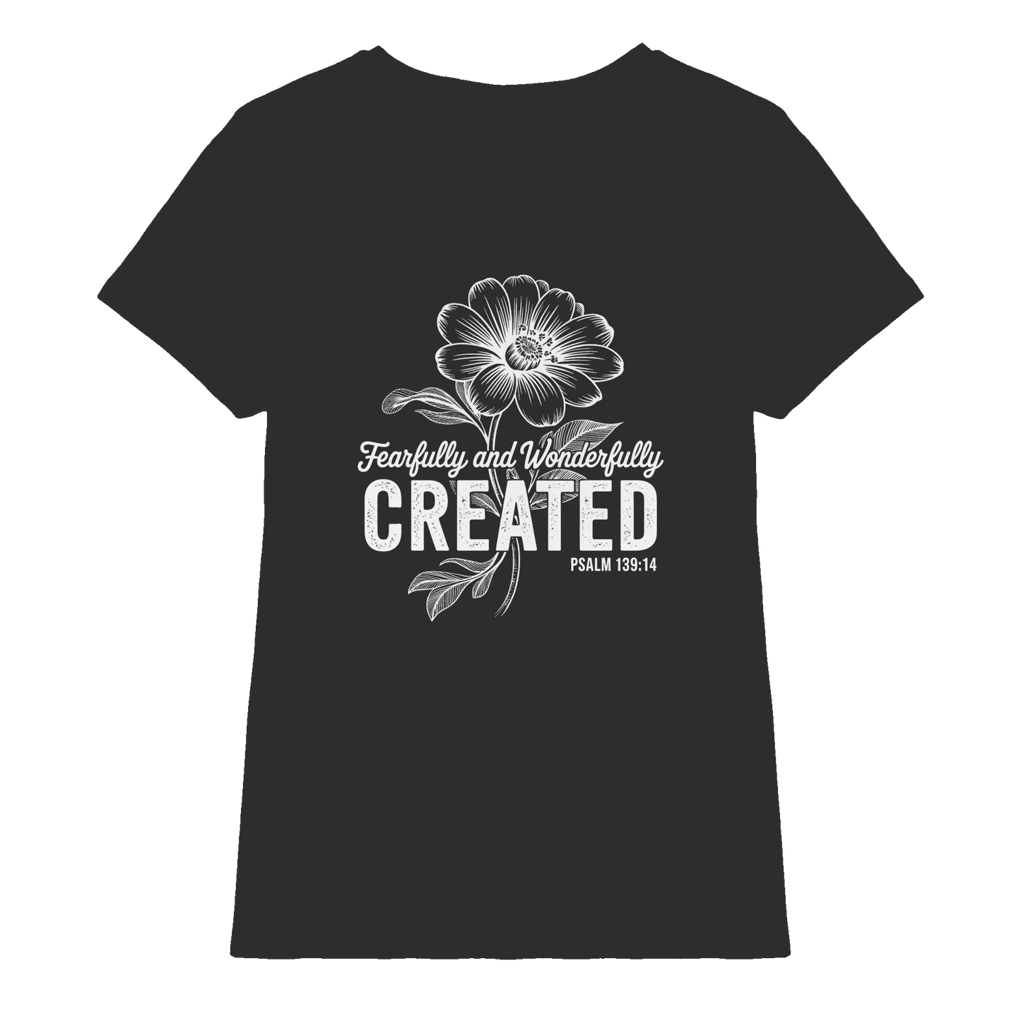 Fearfully and Wonderfully Created – Floral Grace Design - Ladies Premium Shirt