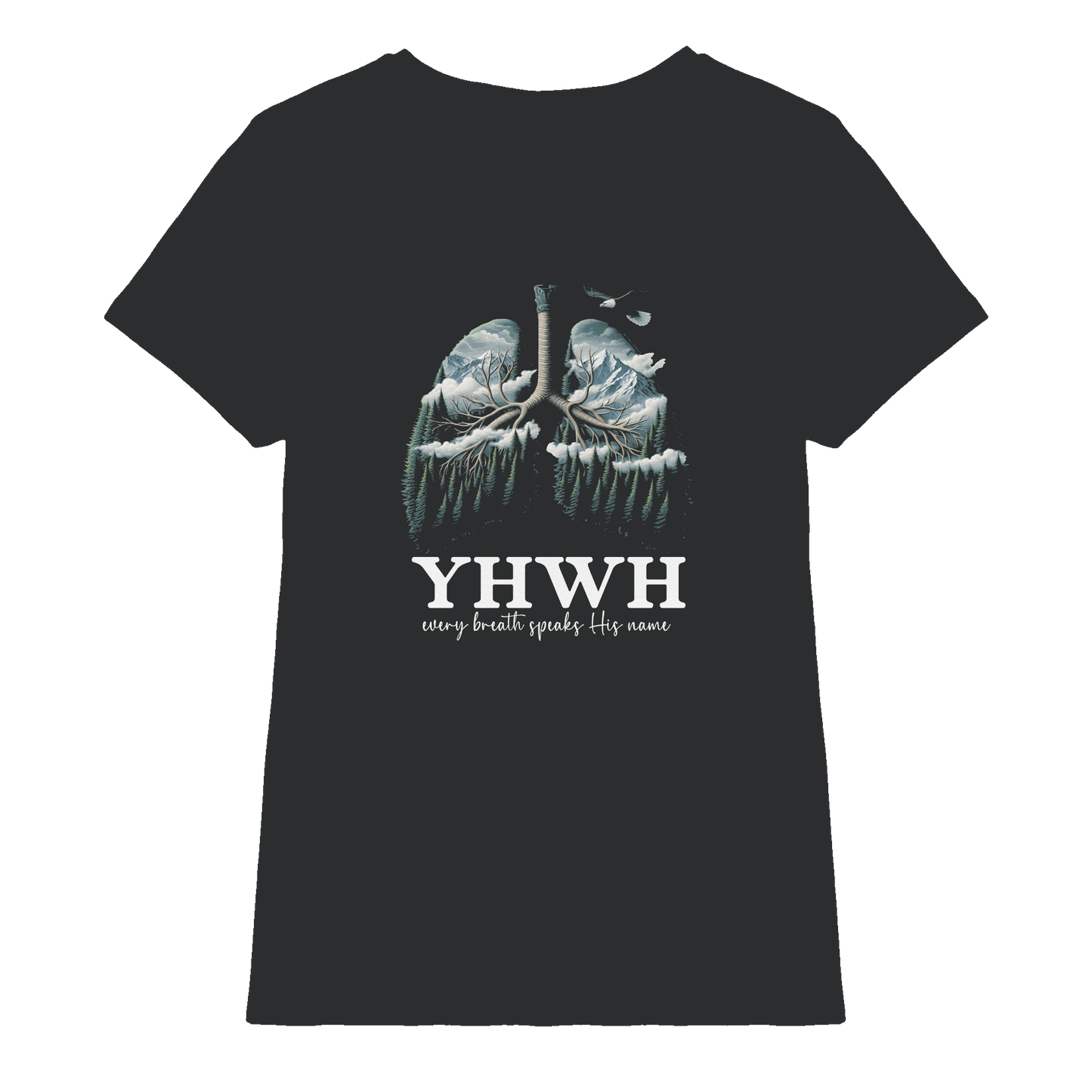 YHWH – Every Breath Speaks His Name | Atem des Lebens | Christliches Design - Ladies Premium Shirt