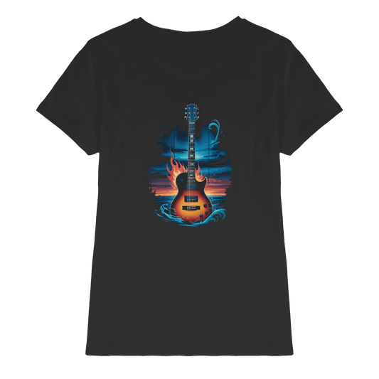 Fire & Water Guitar – Künstlerisches Gitarren Design für Musiker & Worshipper - Ladies Premium Shirt