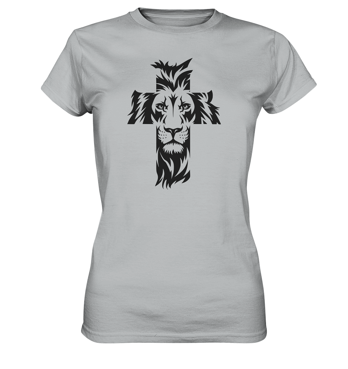 Der Löwe im Kreuz – Mut und Gnade vereint | Christliche Kleidung - Ladies Premium Shirt