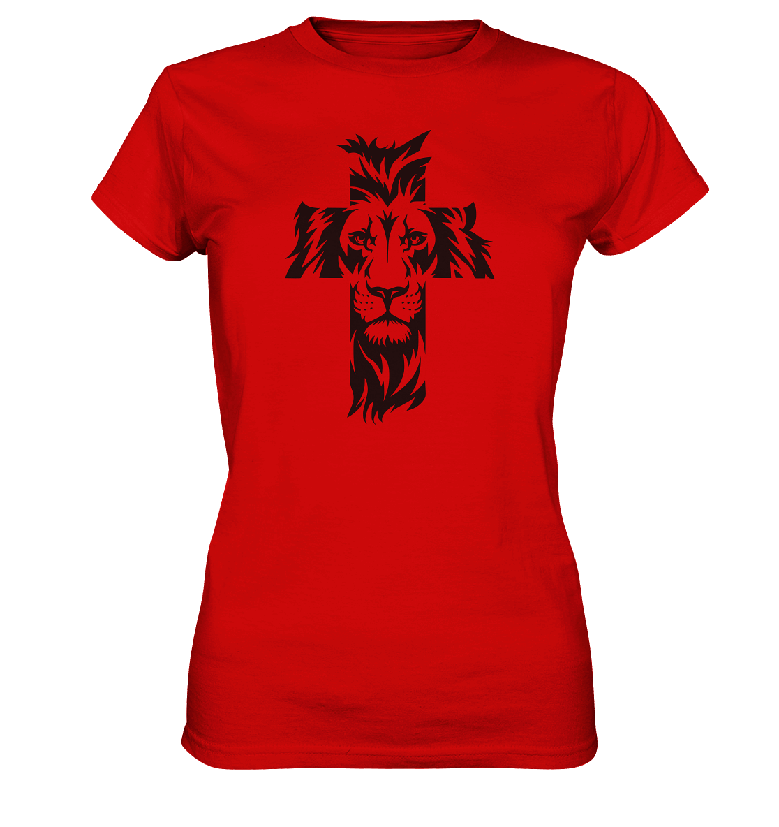 Der Löwe im Kreuz – Mut und Gnade vereint | Christliche Kleidung - Ladies Premium Shirt