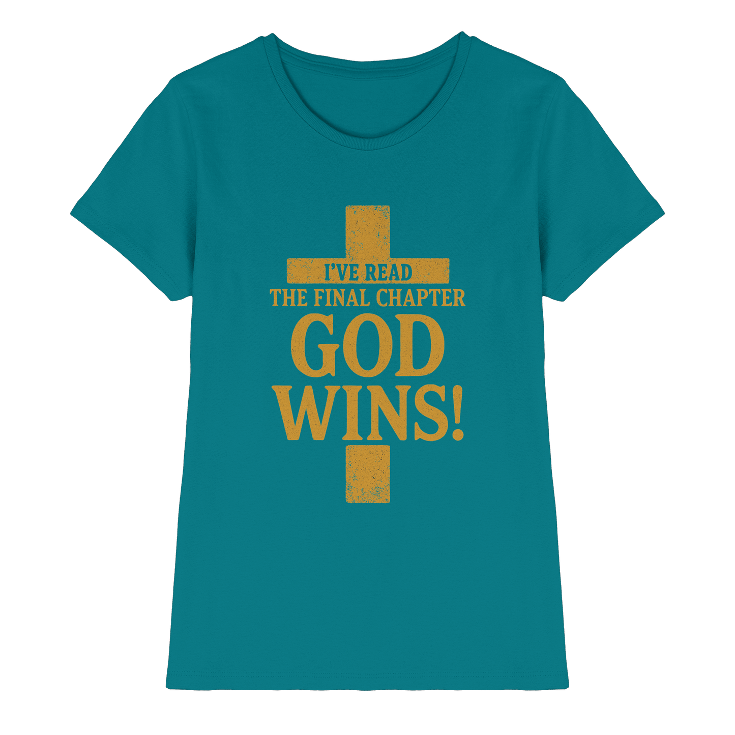 GOD WINS – Das Ende steht fest | Christliche Kleidung & Geschenke im Kreuz-Design - Ladies Premium Shirt