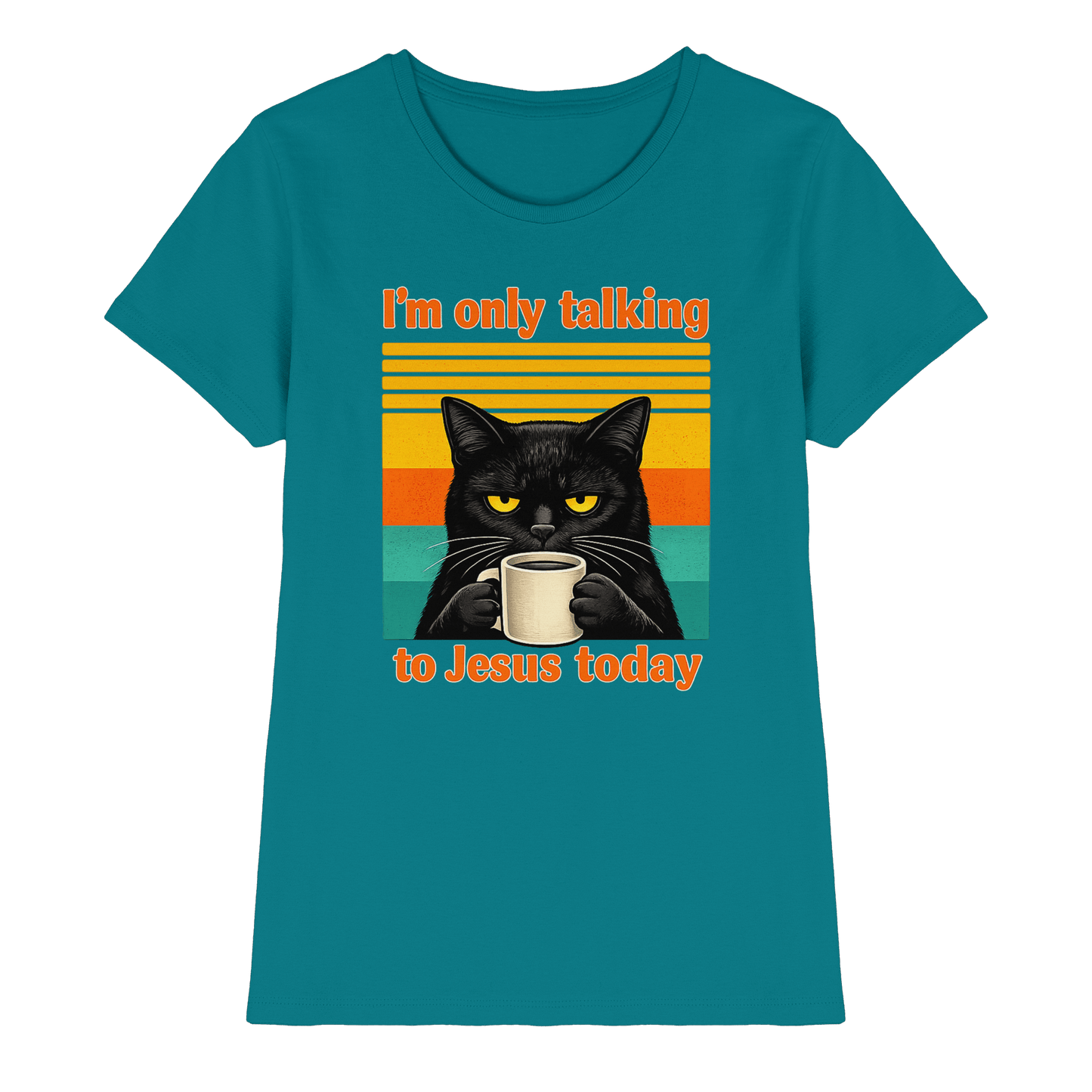 I’m Only Talking to Jesus Today – Grumpy Cat Coffee | Christliches Fun Design - Ladies Premium Shirt