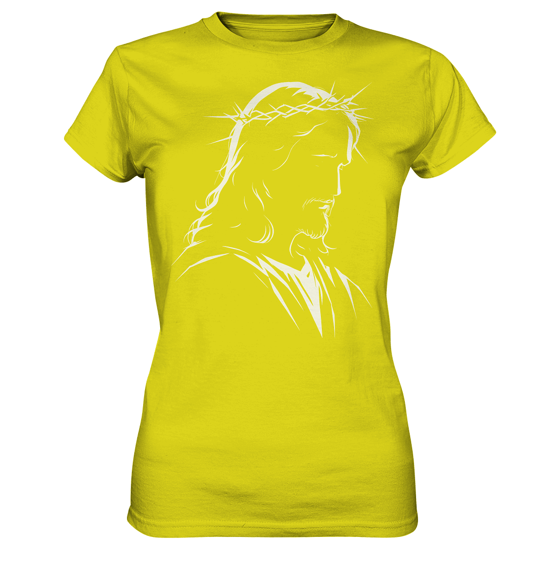 Der Blick des Erlösers – Jesus-Silhouette im Konturdesign | Christliche Kleidung - Ladies Premium Shirt