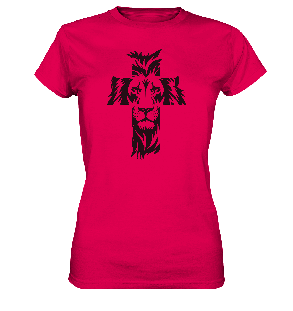 Der Löwe im Kreuz – Mut und Gnade vereint | Christliche Kleidung - Ladies Premium Shirt