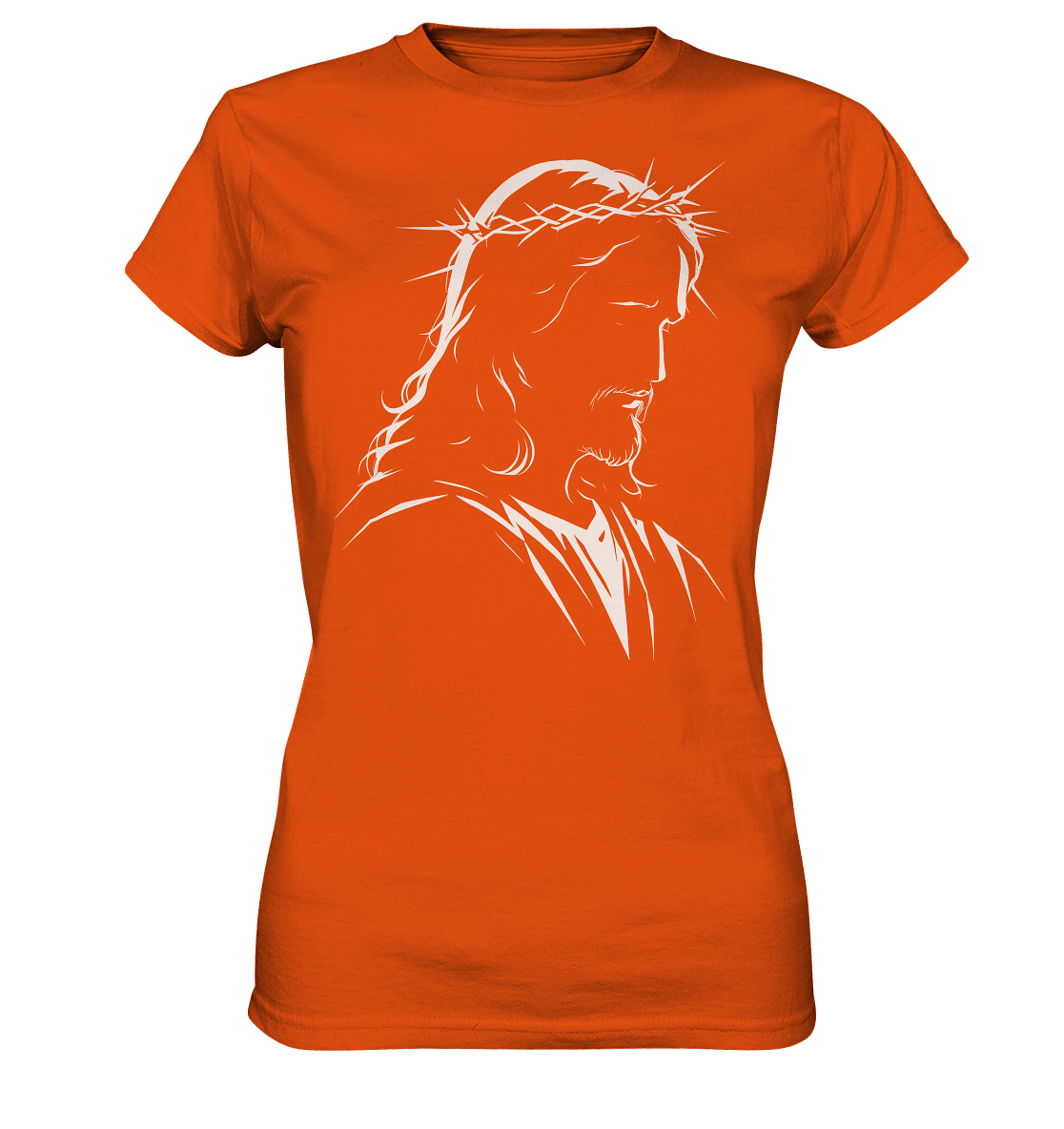 Der Blick des Erlösers – Jesus-Silhouette im Konturdesign | Christliche Kleidung - Ladies Premium Shirt