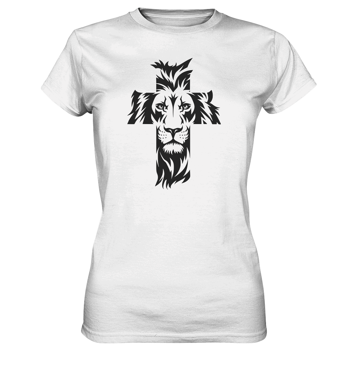 Der Löwe im Kreuz – Mut und Gnade vereint | Christliche Kleidung - Ladies Premium Shirt
