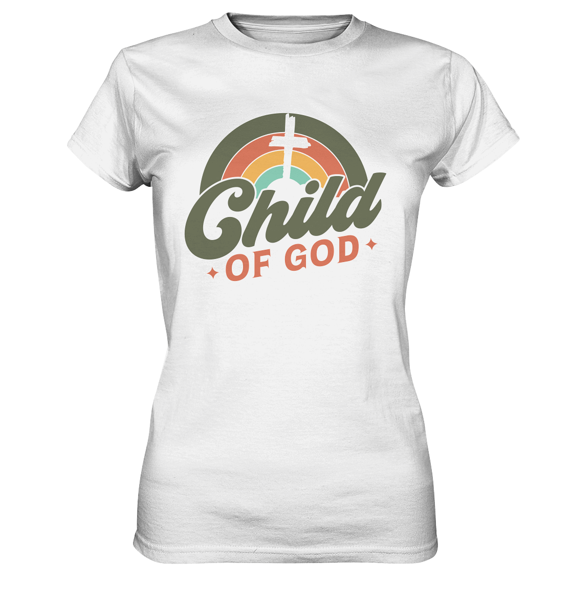 "Kind Gottes" im Retro-Look - Ladies Premium Shirt