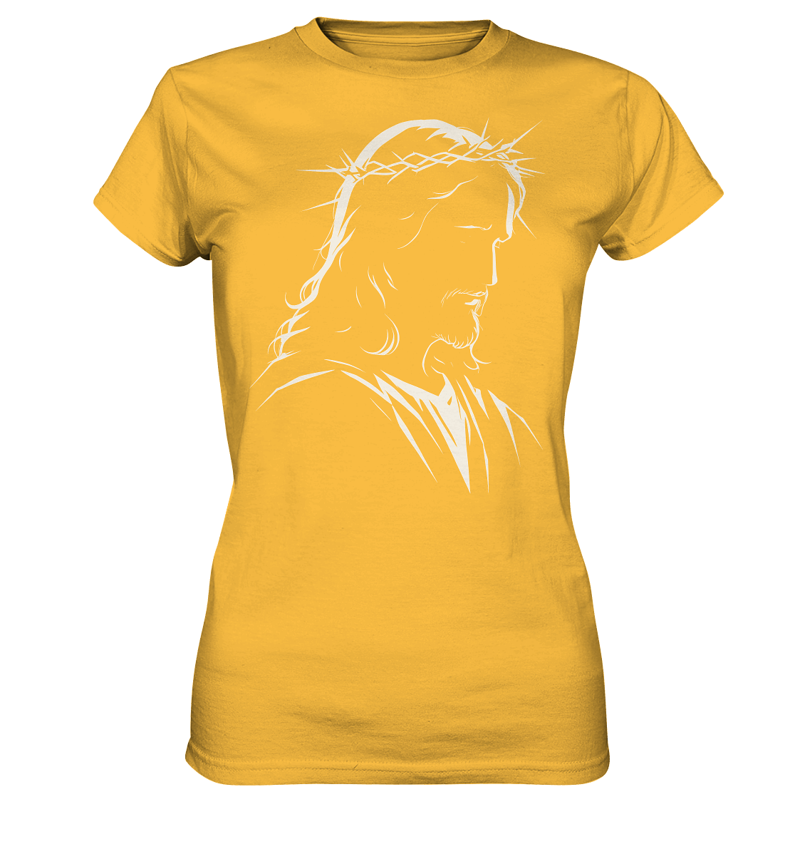Der Blick des Erlösers – Jesus-Silhouette im Konturdesign | Christliche Kleidung - Ladies Premium Shirt