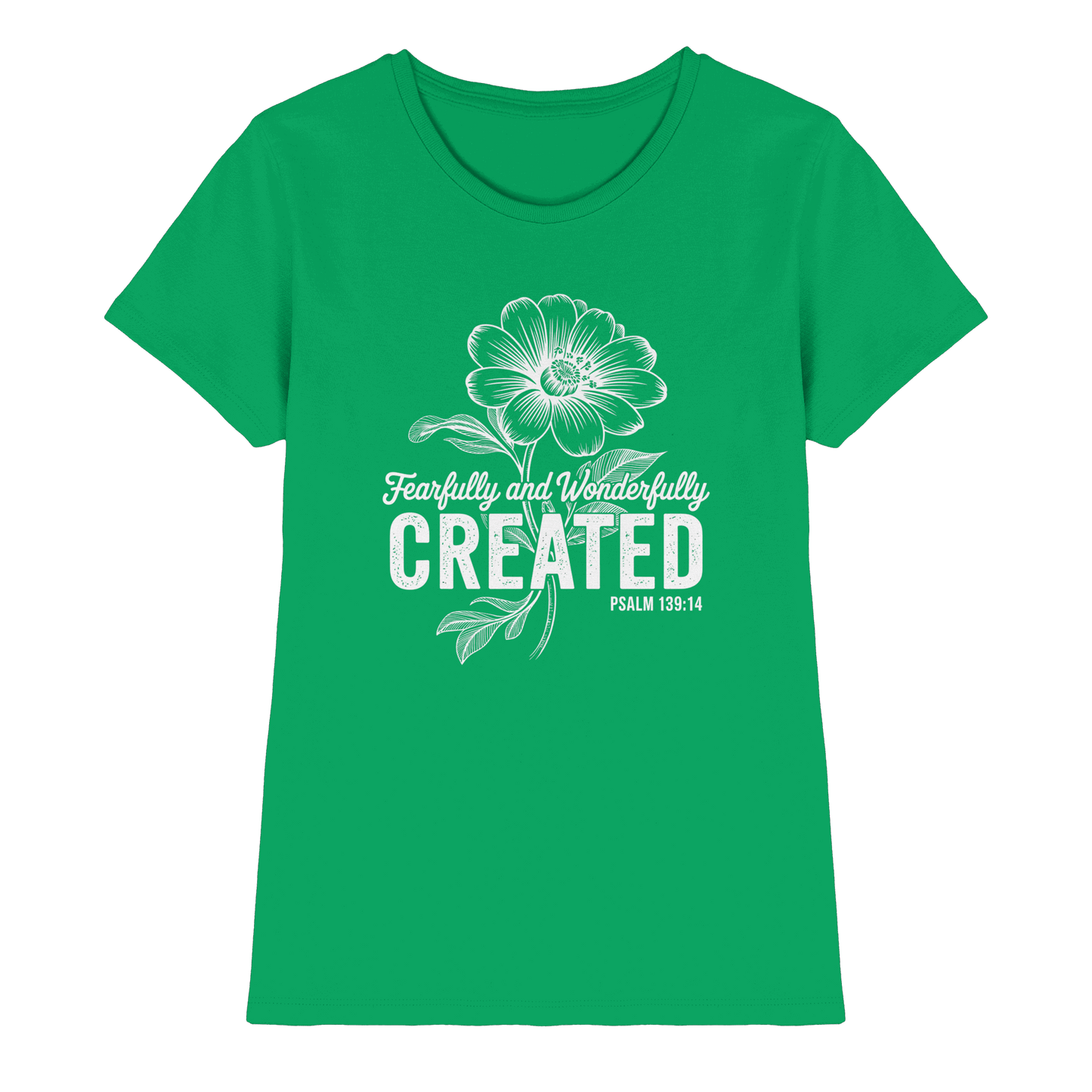 Fearfully and Wonderfully Created – Floral Grace Design - Ladies Premium Shirt