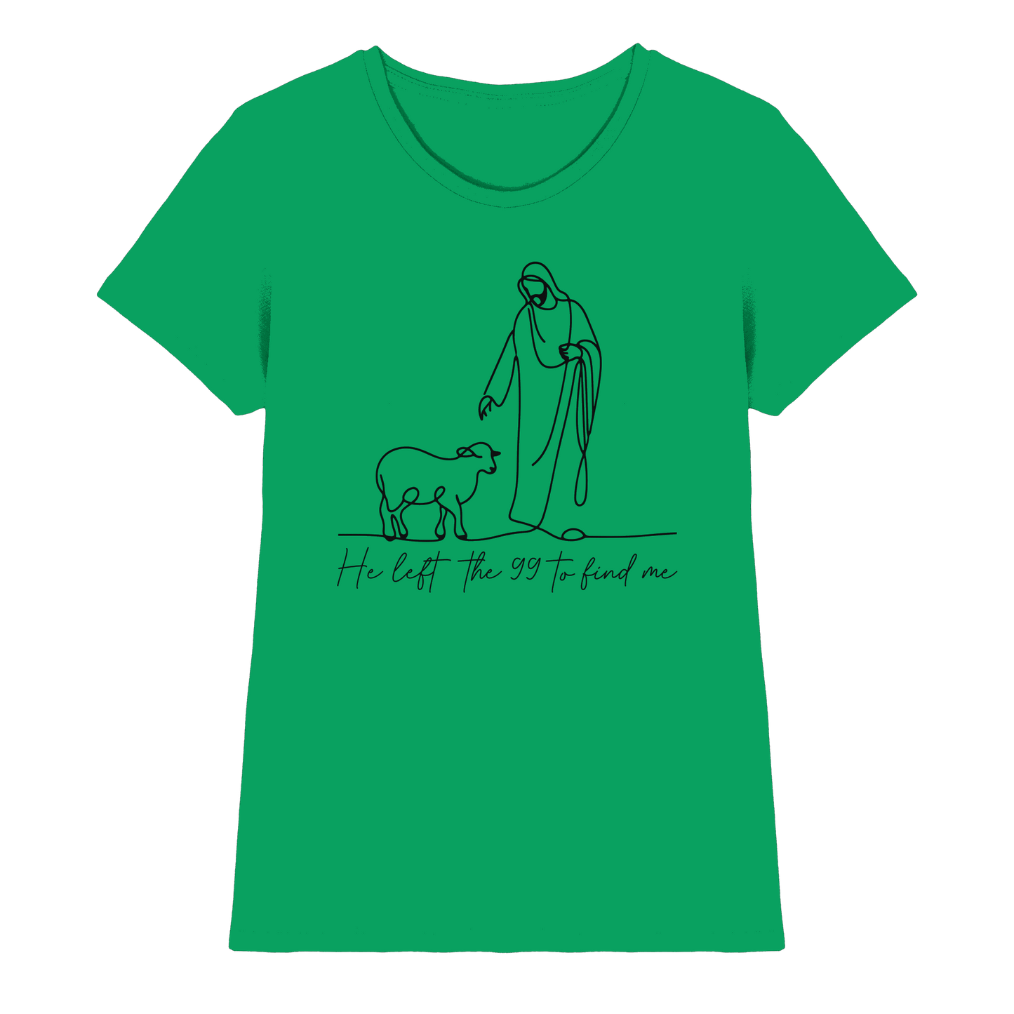 He Left the 99 to Find Me – Kraftvolle Botschaft in minimalistischem Design | Christliche Kleidung - Ladies Premium Shirt