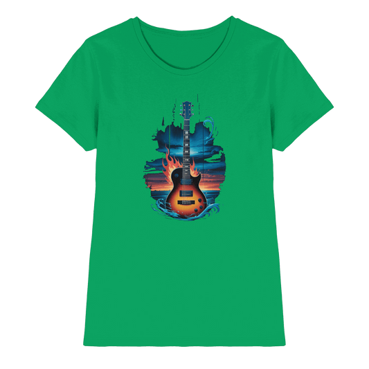 Fire & Water Guitar – Künstlerisches Gitarren Design für Musiker & Worshipper - Ladies Premium Shirt