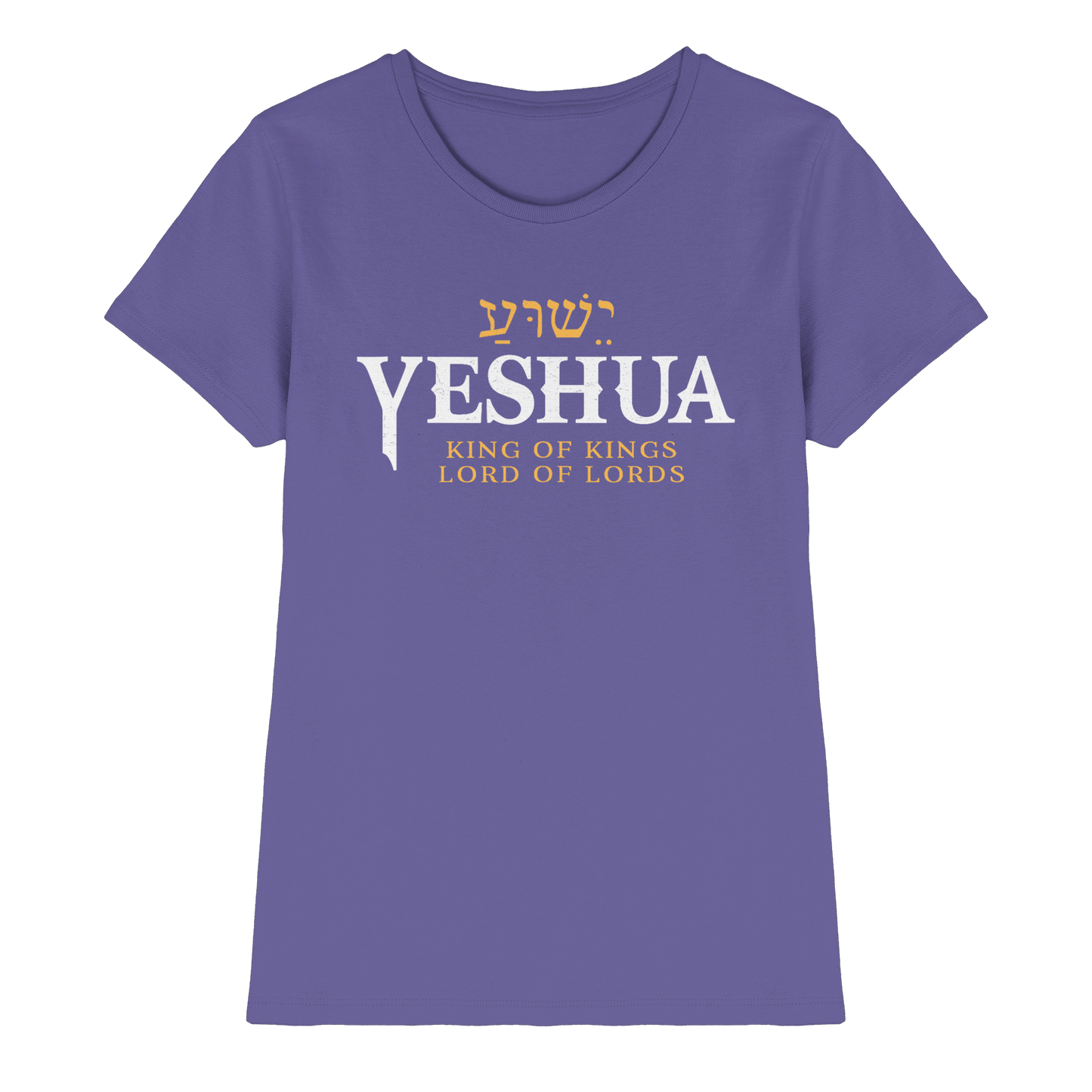 Yeshua – King of Kings, Lord of Lords | Christliches Design mit dem Namen Jesu - Ladies Premium Shirt