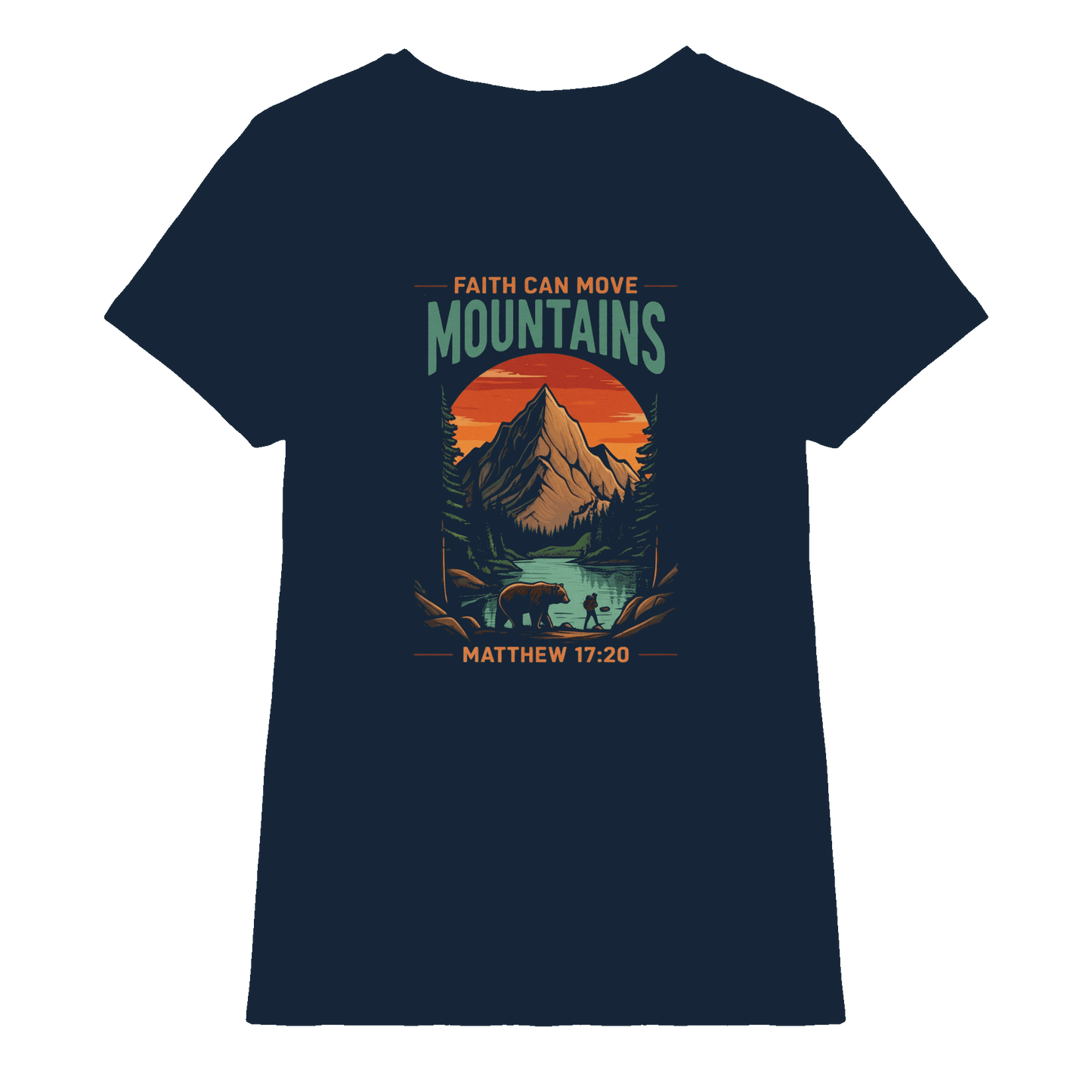 Faith Can Move Mountains | Christliches Design inspiriert von Matthäus 17,20 - Ladies Premium Shirt