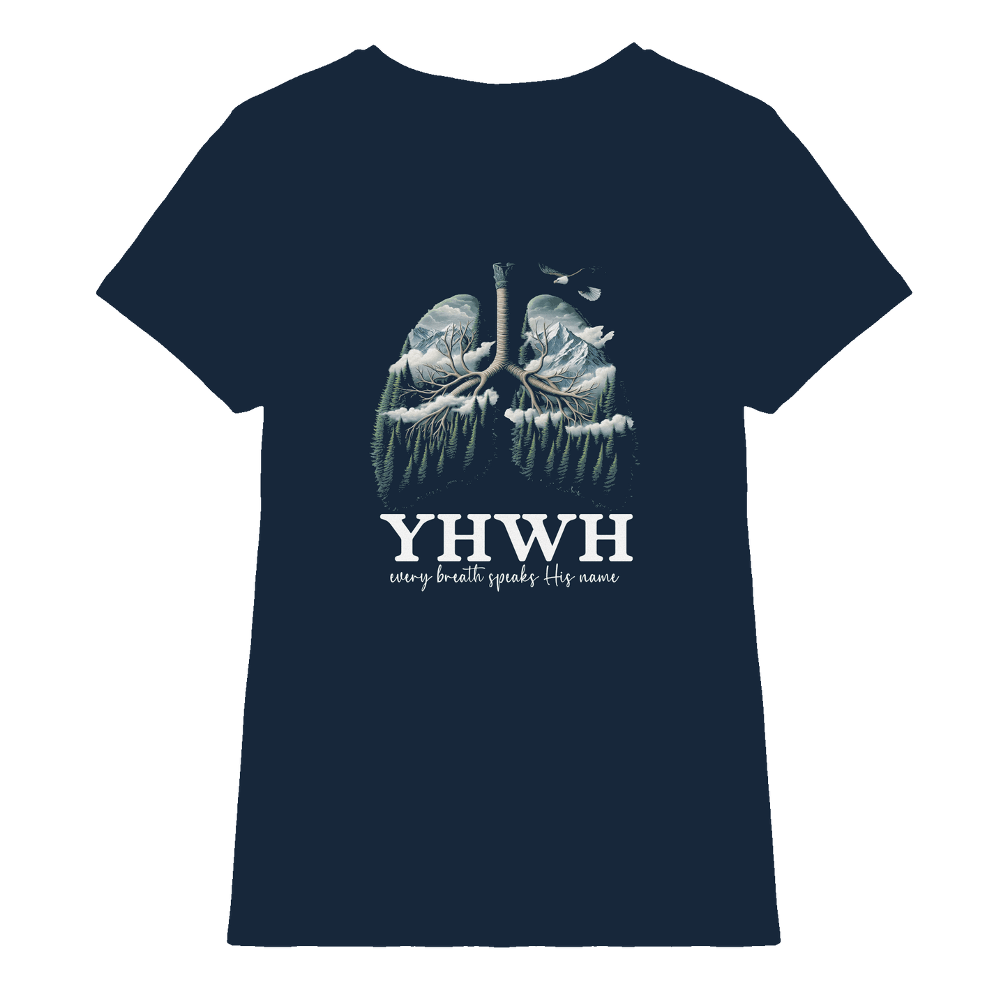 YHWH – Every Breath Speaks His Name | Atem des Lebens | Christliches Design - Ladies Premium Shirt