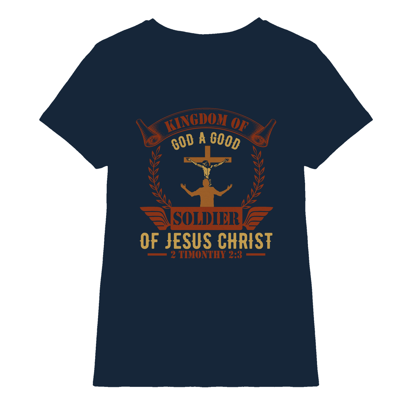 Kingdom of God – A Good Soldier of Jesus Christ | Christliches Design in Braun - Ladies Premium Shirt
