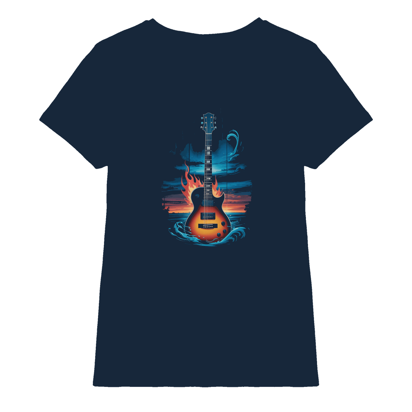 Fire & Water Guitar – Künstlerisches Gitarren Design für Musiker & Worshipper - Ladies Premium Shirt