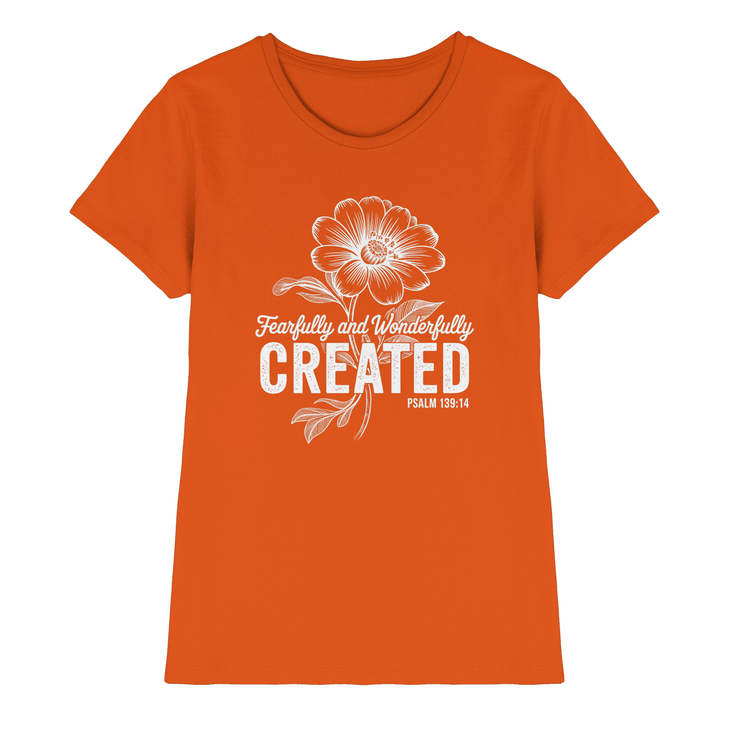 Fearfully and Wonderfully Created – Floral Grace Design - Ladies Premium Shirt
