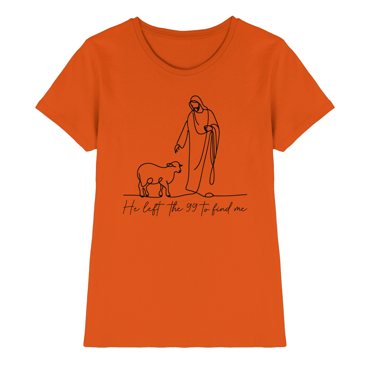 He Left the 99 to Find Me – Kraftvolle Botschaft in minimalistischem Design | Christliche Kleidung - Ladies Premium Shirt