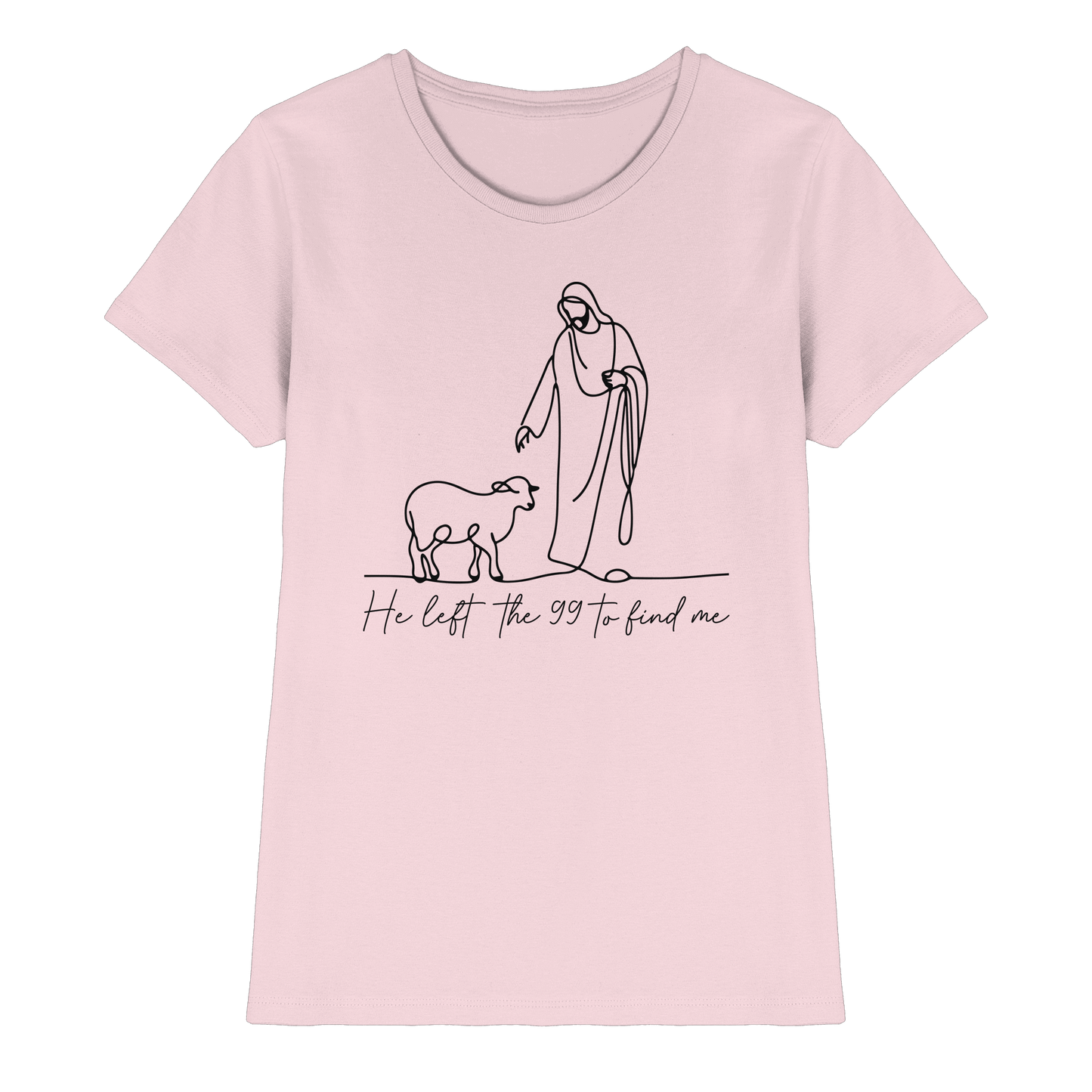 He Left the 99 to Find Me – Kraftvolle Botschaft in minimalistischem Design | Christliche Kleidung - Ladies Premium Shirt