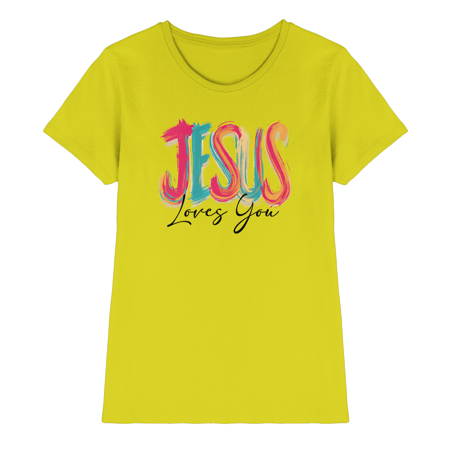 Jesus Loves You – Buntes Design voller Hoffnung und Liebe | Christliches Design - Ladies Premium Shirt