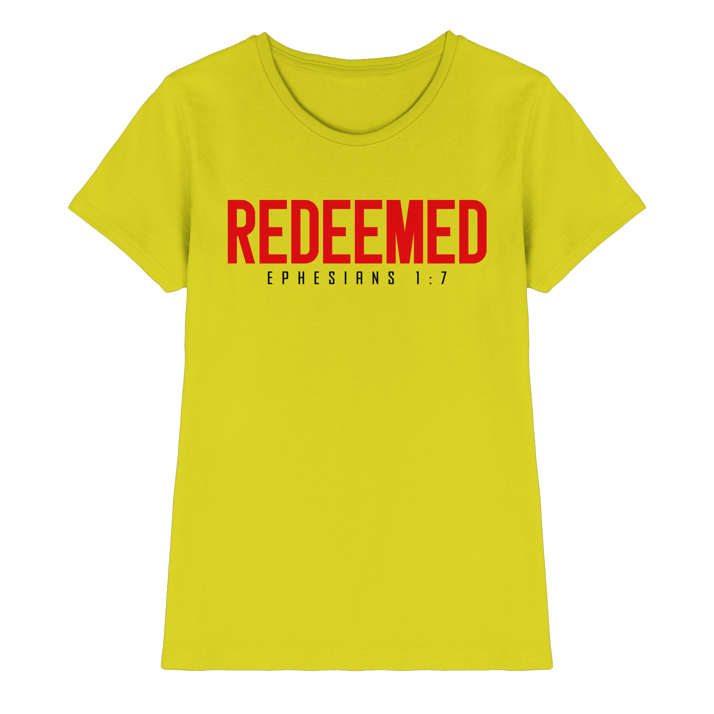 Redeemed – Ephesians 1:7 – Erlöst durch sein Blut | Christliche Produkte - Ladies Premium Shirt