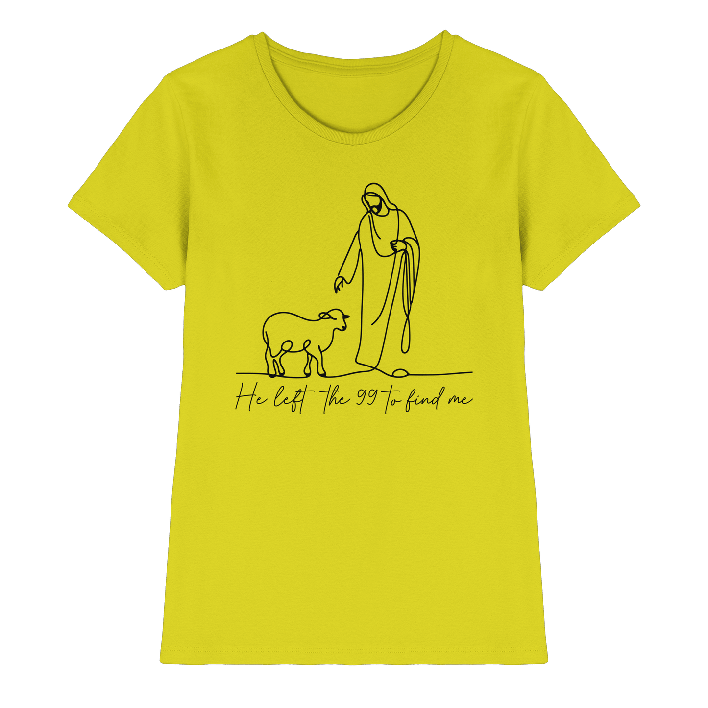 He Left the 99 to Find Me – Kraftvolle Botschaft in minimalistischem Design | Christliche Kleidung - Ladies Premium Shirt