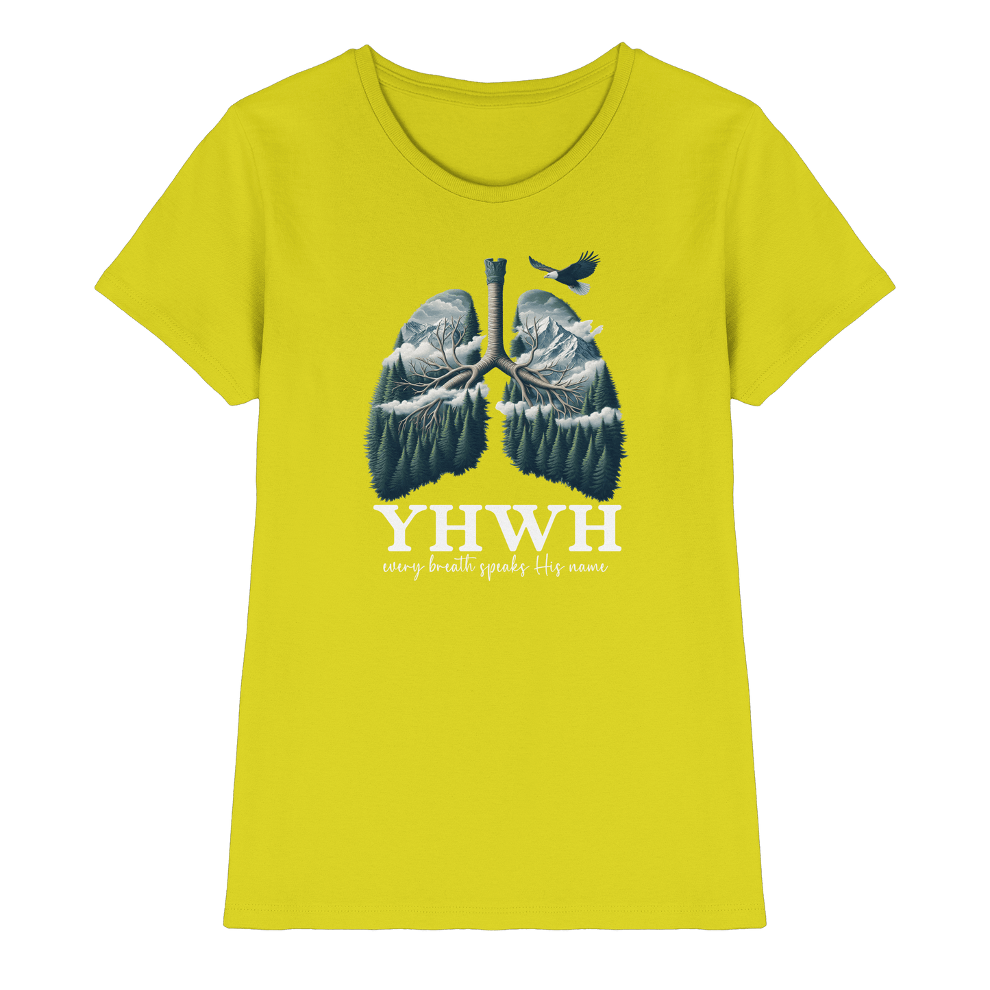 YHWH – Every Breath Speaks His Name | Atem des Lebens | Christliches Design - Ladies Premium Shirt
