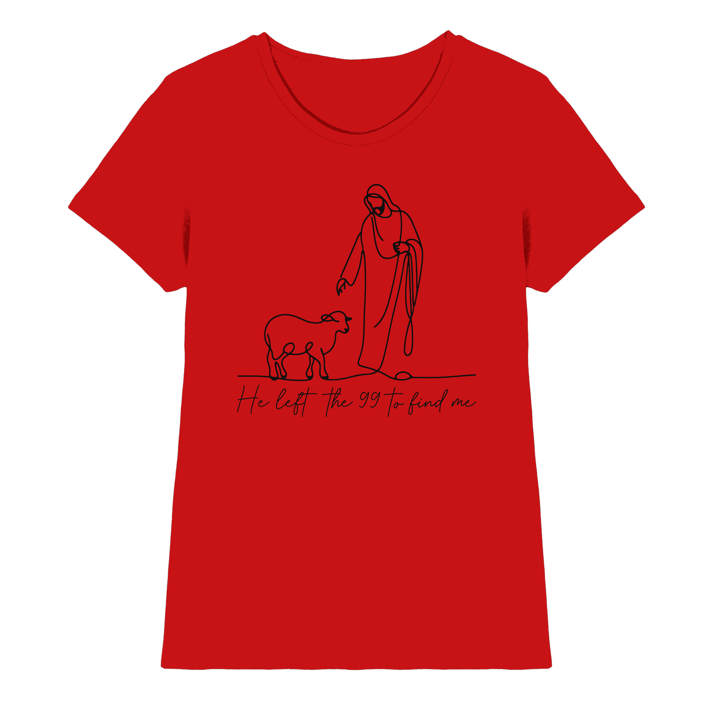 He Left the 99 to Find Me – Kraftvolle Botschaft in minimalistischem Design | Christliche Kleidung - Ladies Premium Shirt