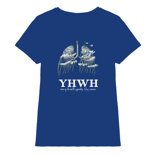 YHWH – Every Breath Speaks His Name | Atem des Lebens | Christliches Design - Ladies Premium Shirt