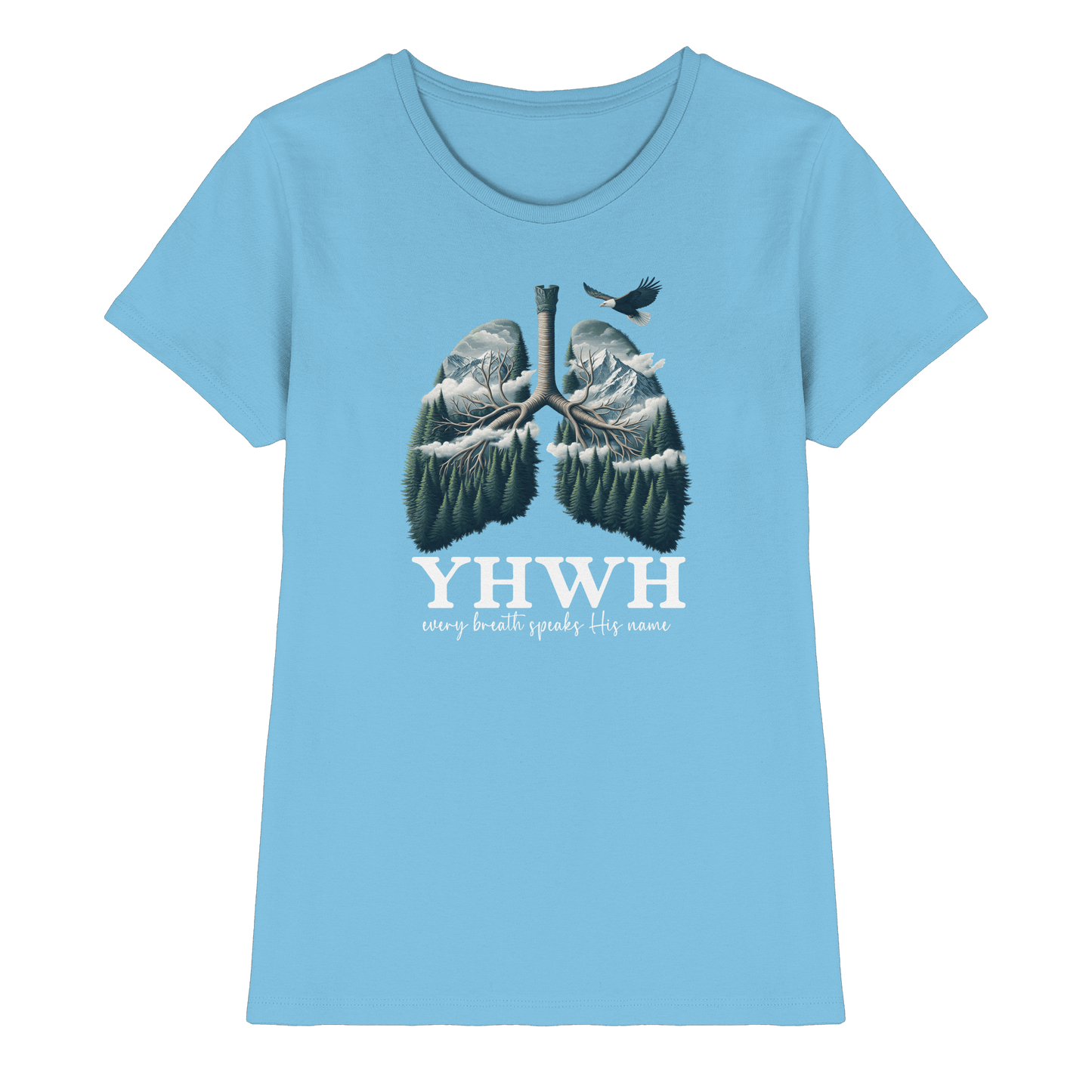 YHWH – Every Breath Speaks His Name | Atem des Lebens | Christliches Design - Ladies Premium Shirt