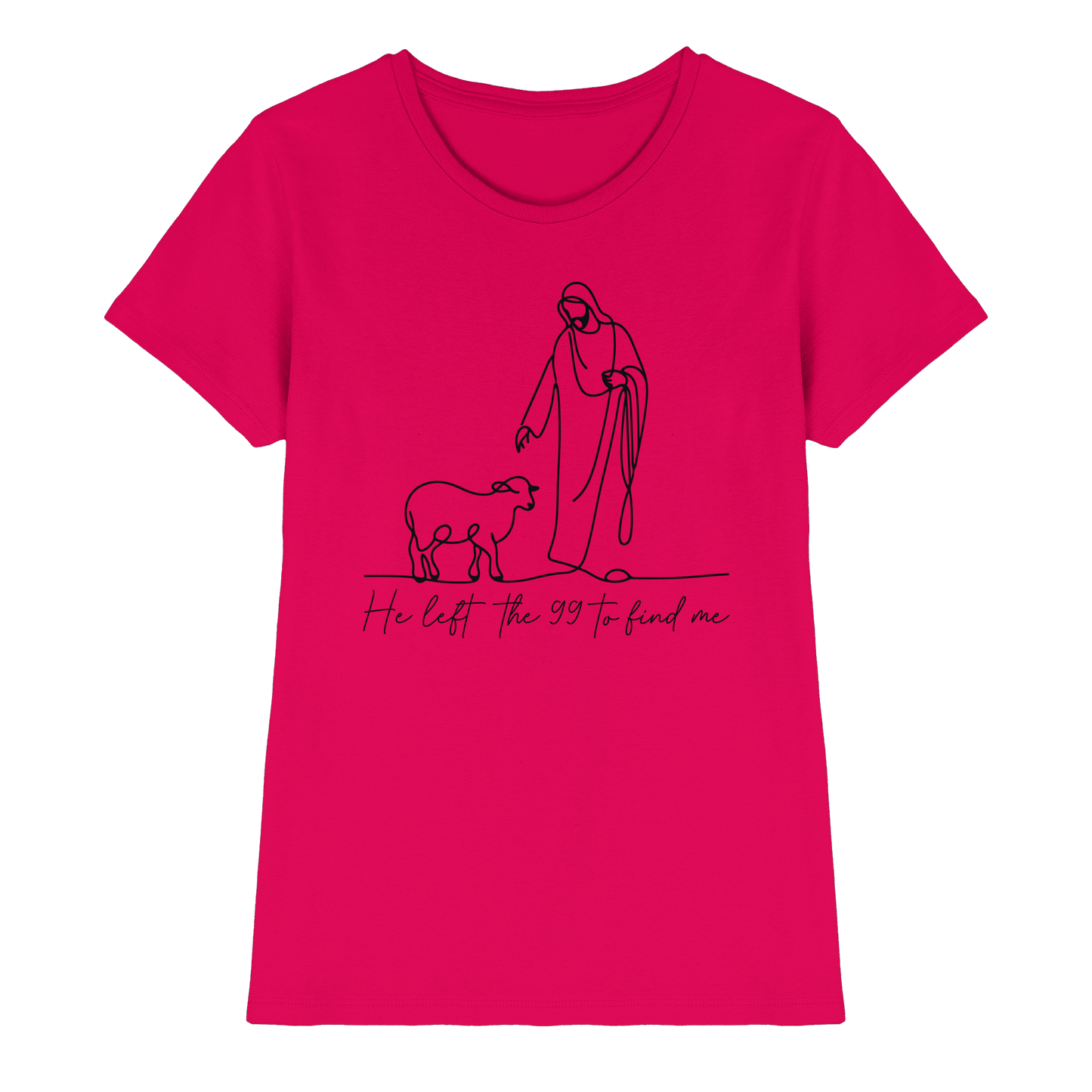 He Left the 99 to Find Me – Kraftvolle Botschaft in minimalistischem Design | Christliche Kleidung - Ladies Premium Shirt
