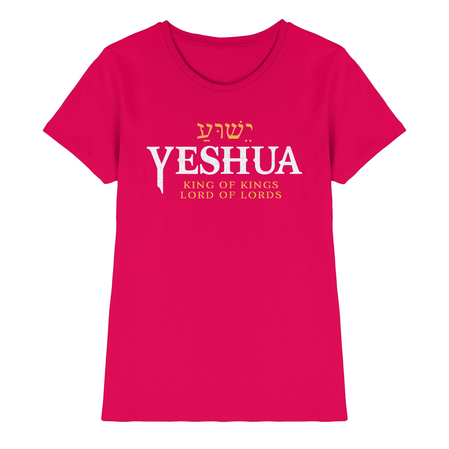 Yeshua – King of Kings, Lord of Lords | Christliches Design mit dem Namen Jesu - Ladies Premium Shirt