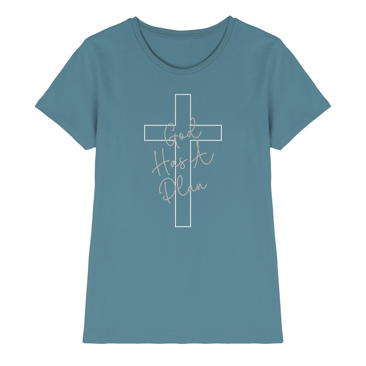 Jeremiah 29:11 – God Has a Plan | Christliches Design - Ladies Premium Shirt - GfoitMa - Stone Blue / XS