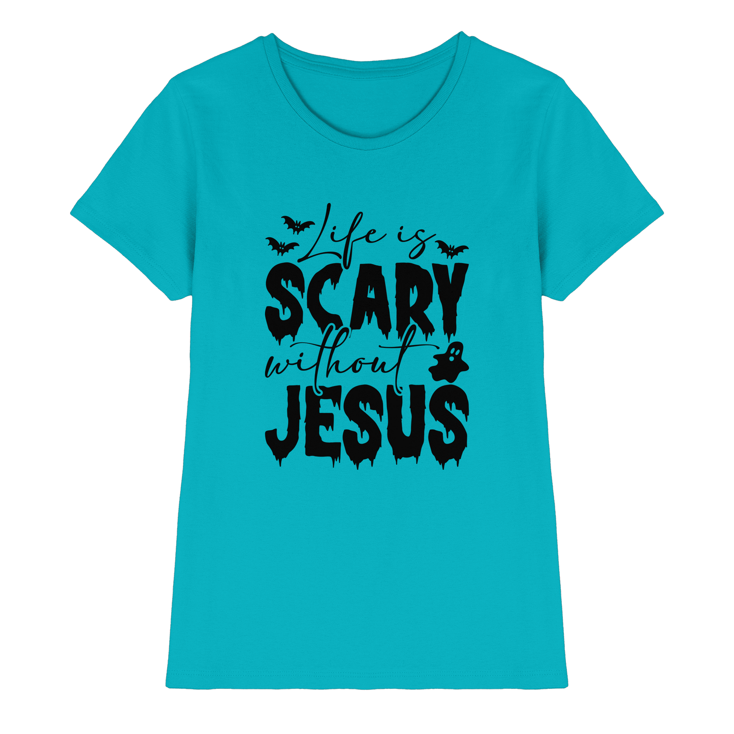 Life is Scary without Jesus - Christliche Kleidung & Geschenke - Ladies Premium Shirt