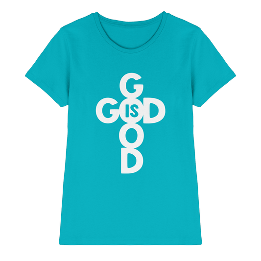 God is Good | Christliche Kleidung & Geschenke im Kreuz-Design - Ladies Premium Shirt