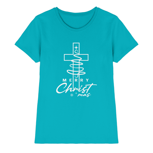 Kreuz und Christbaum – Merry Christ*mas Design - Ladies Premium Shirt