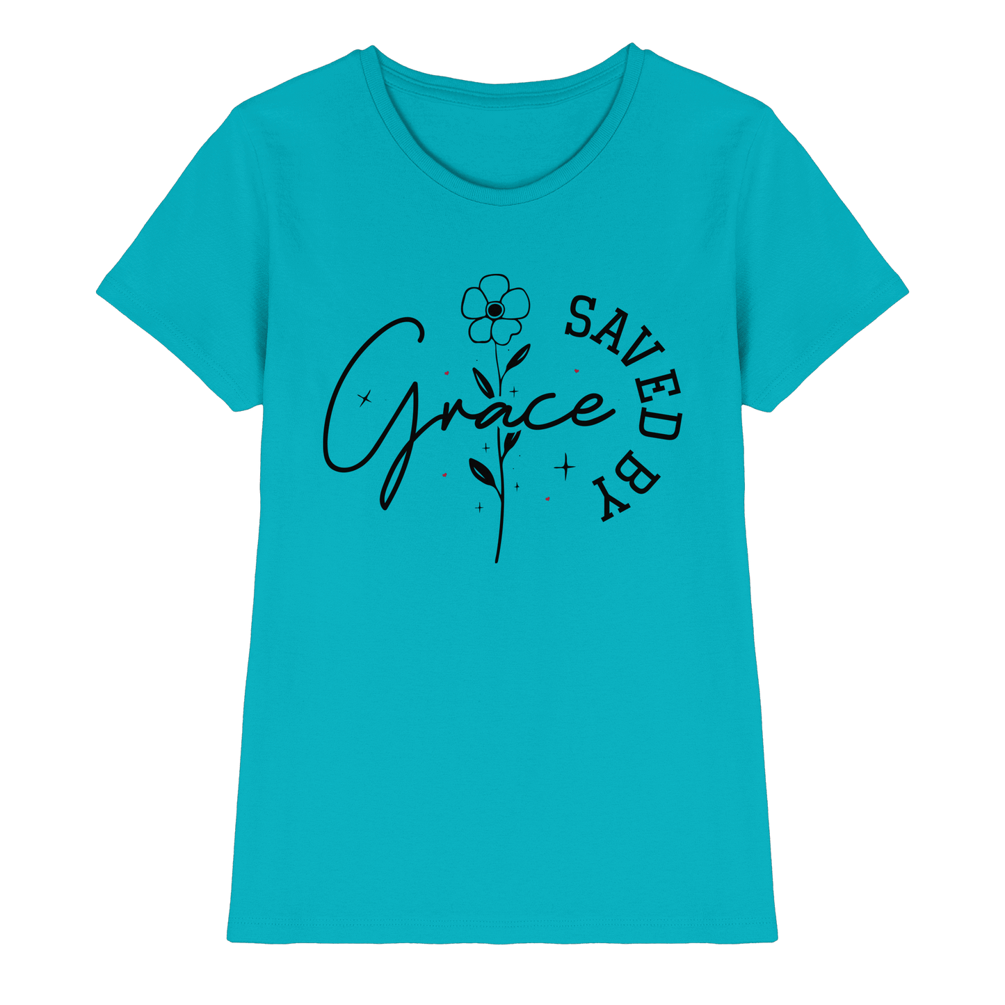 Saved by Grace – ein schlichtes Design mit tiefer Botschaft - Ladies Premium Shirt