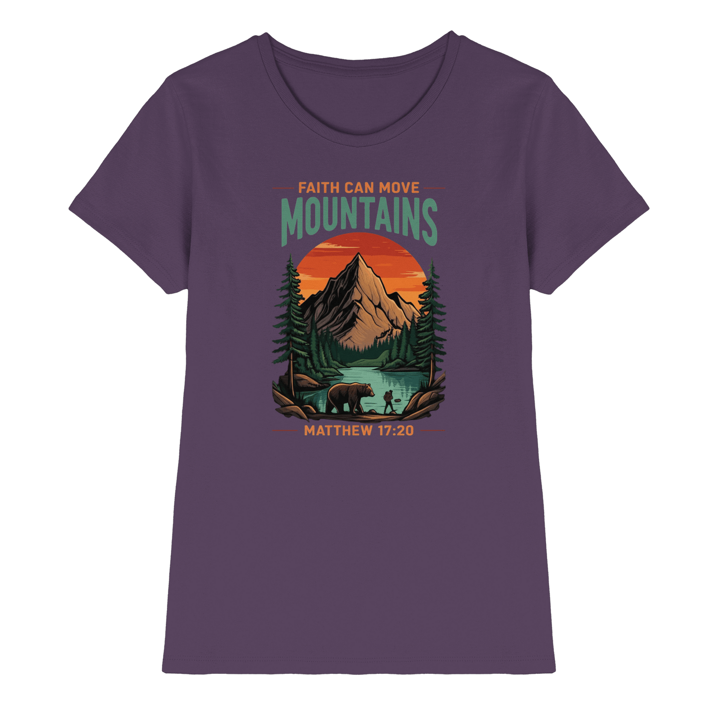 Faith Can Move Mountains | Christliches Design inspiriert von Matthäus 17,20 - Ladies Premium Shirt