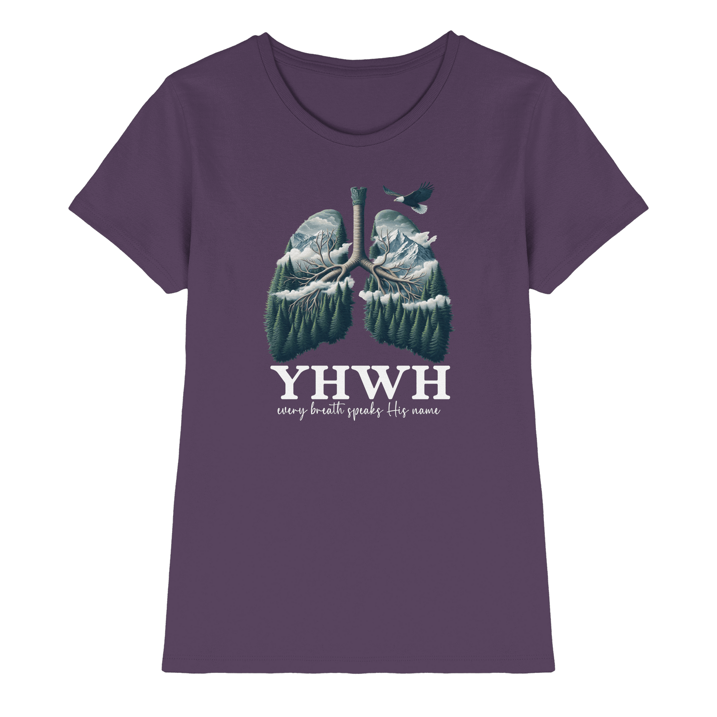 YHWH – Every Breath Speaks His Name | Atem des Lebens | Christliches Design - Ladies Premium Shirt