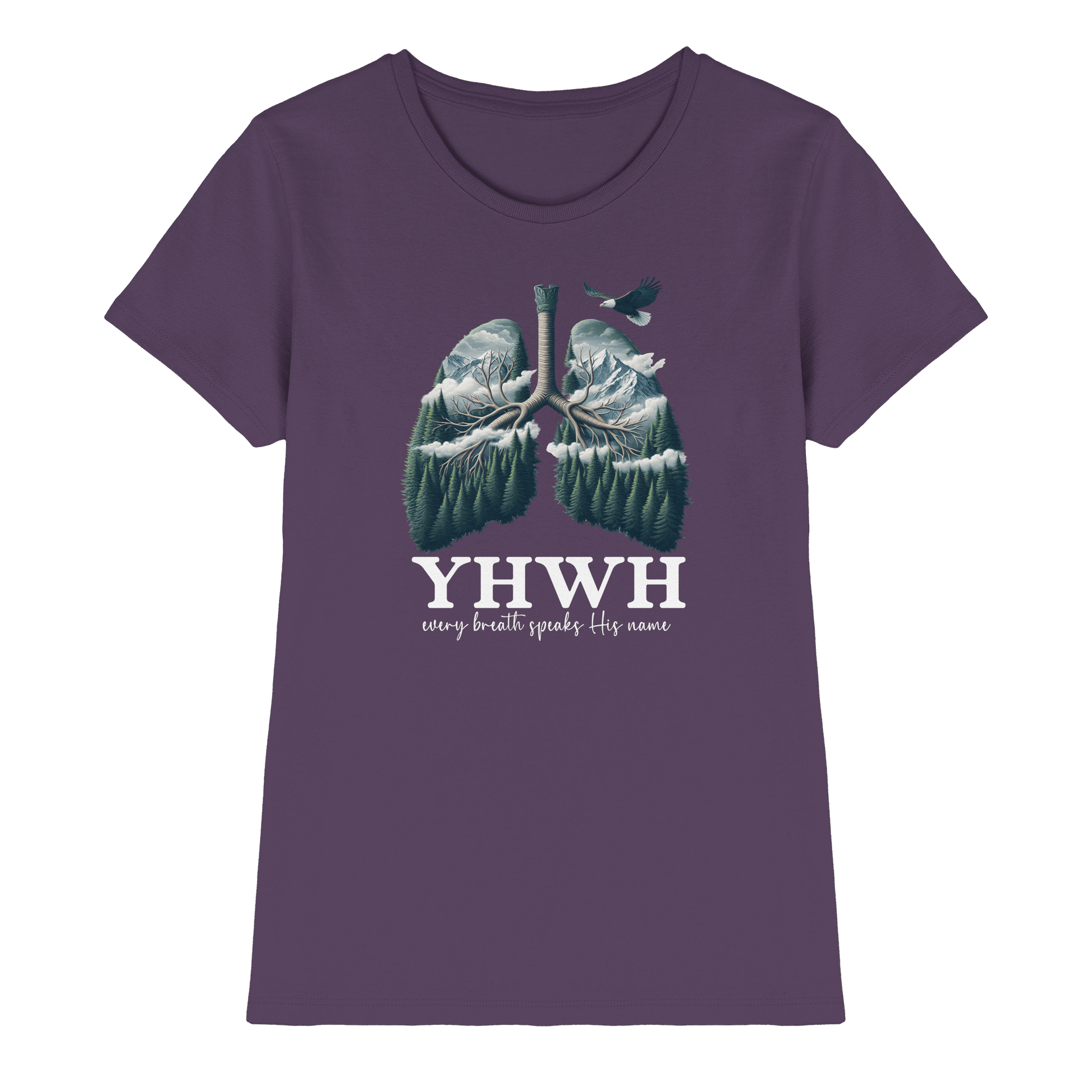 YHWH – Every Breath Speaks His Name | Atem des Lebens | Christliches Design - Ladies Premium Shirt
