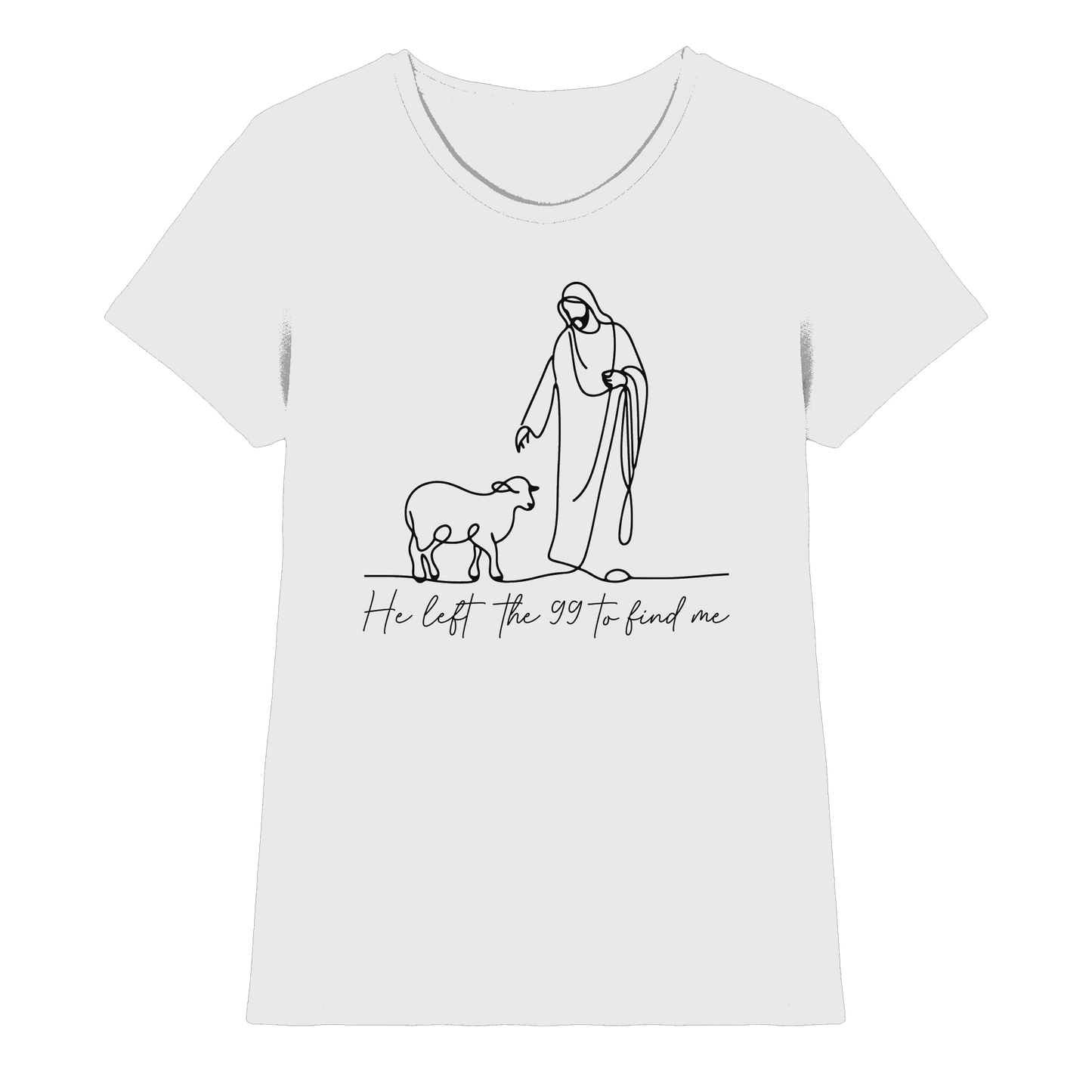 He Left the 99 to Find Me – Kraftvolle Botschaft in minimalistischem Design | Christliche Kleidung - Ladies Premium Shirt