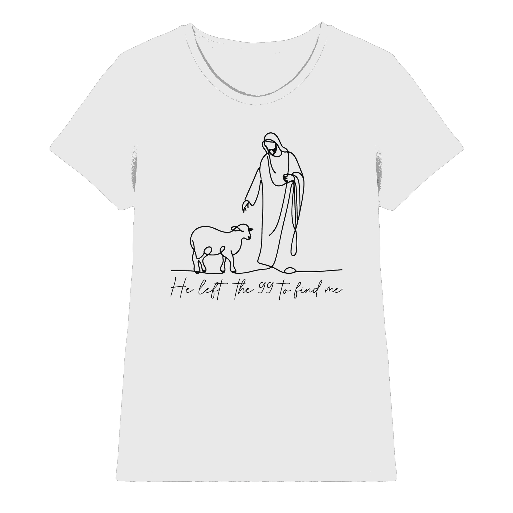 He Left the 99 to Find Me – Kraftvolle Botschaft in minimalistischem Design | Christliche Kleidung - Ladies Premium Shirt