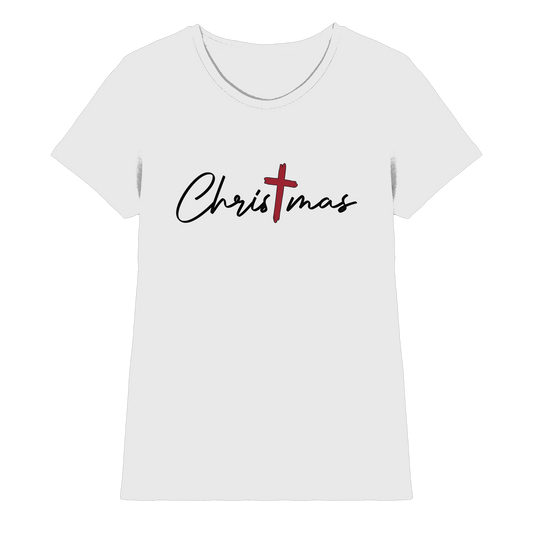 Christmas – das Kreuz im Mittelpunkt von Weihnachten | Christliches Design  - Ladies Premium Shirt