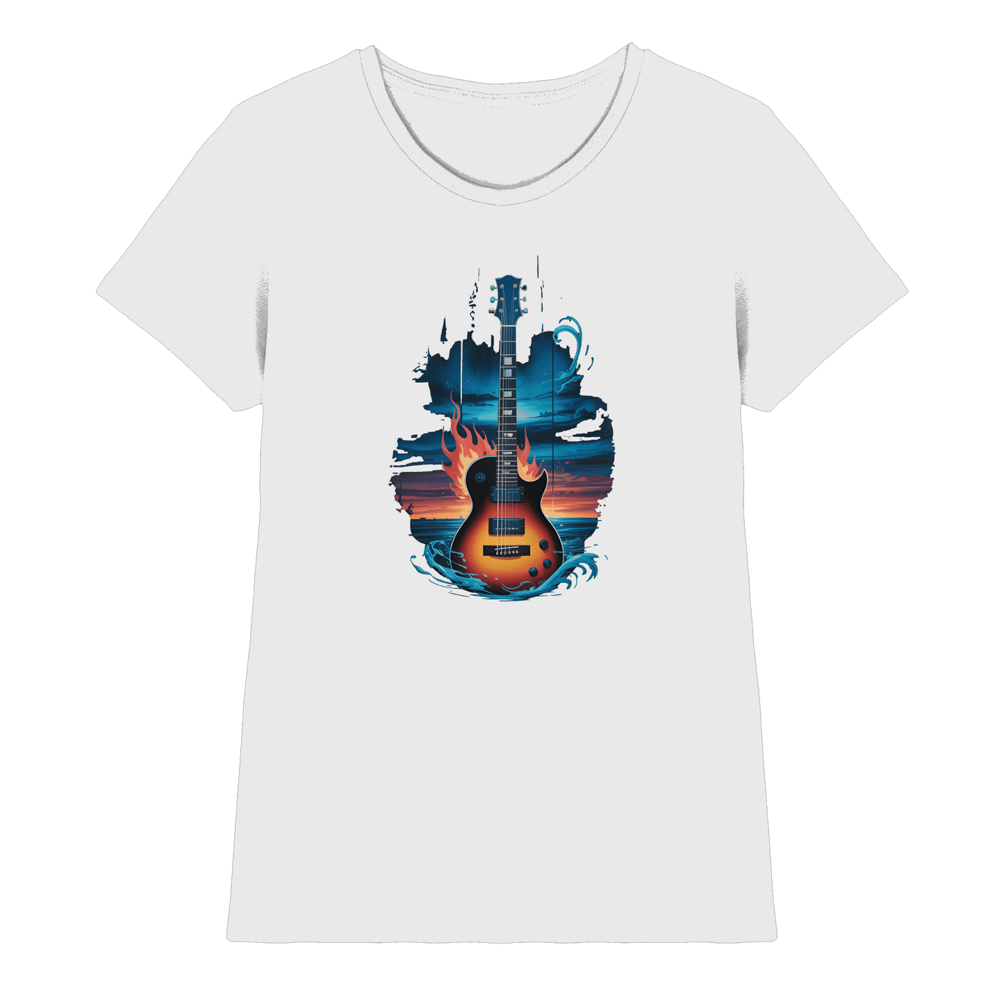 Fire & Water Guitar – Künstlerisches Gitarren Design für Musiker & Worshipper - Ladies Premium Shirt