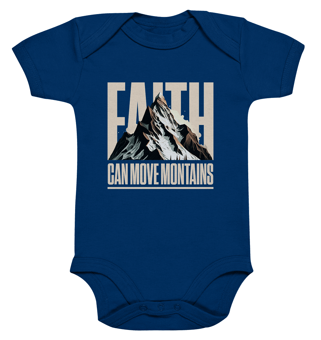 Faith Can Move Mountains – Glaube, der Grenzen überwindet | Christliche Kleidung - Organic Baby Bodysuit