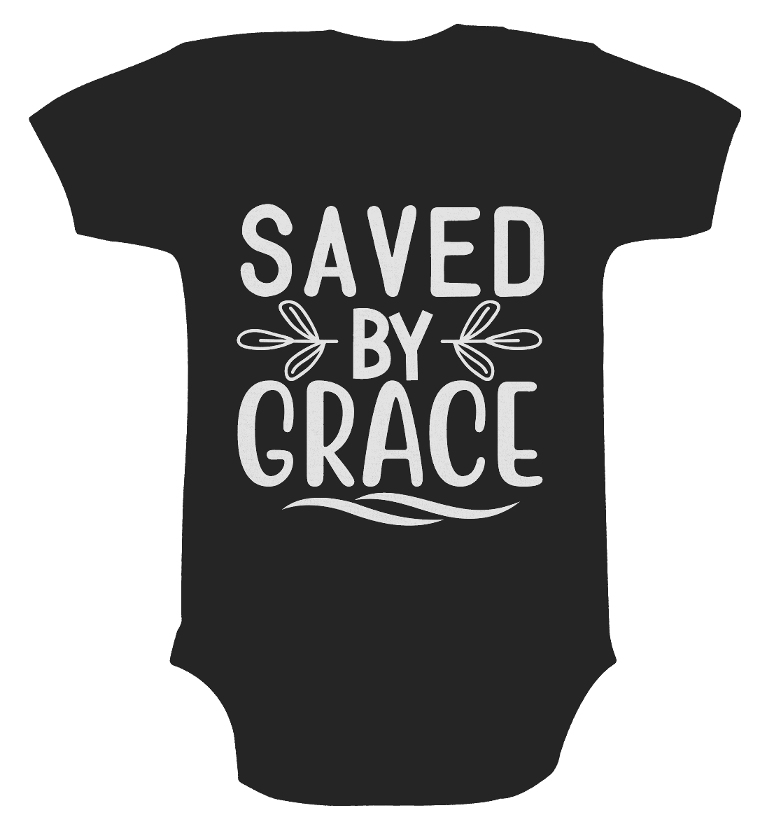 Saved by Grace White – Ein kraftvolles Glaubensstatement - Organic Baby Bodysuit