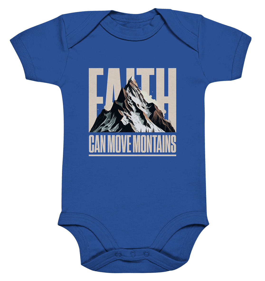 Faith Can Move Mountains – Glaube, der Grenzen überwindet | Christliche Kleidung - Organic Baby Bodysuit