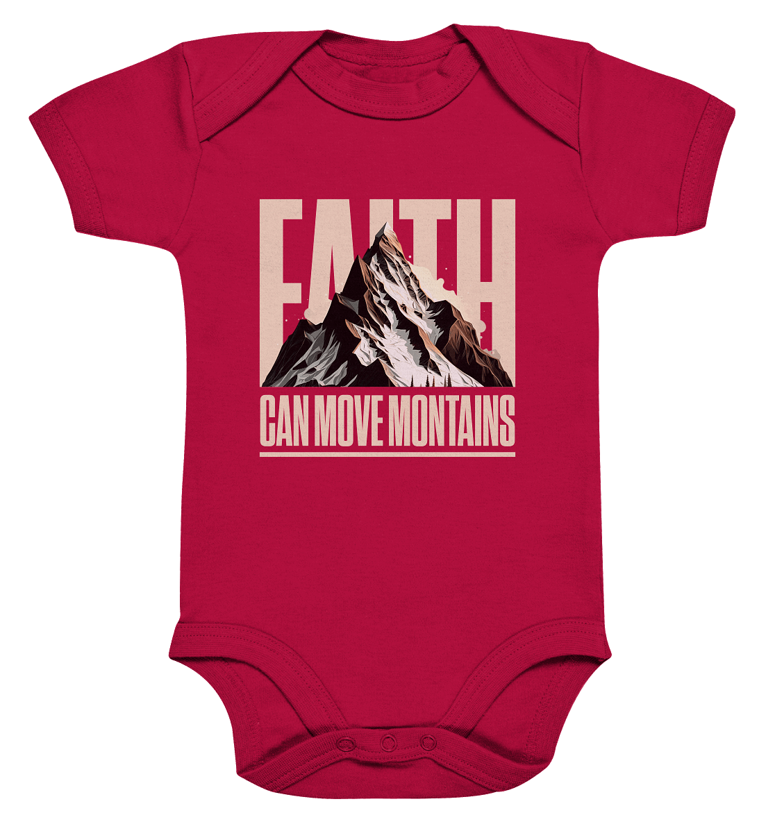 Faith Can Move Mountains – Glaube, der Grenzen überwindet | Christliche Kleidung - Organic Baby Bodysuit